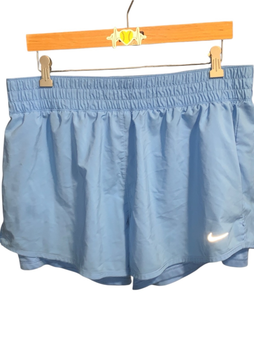 Women's Nike Dri-FIT High-Waisted 2-in-1 Shorts Light Blue
